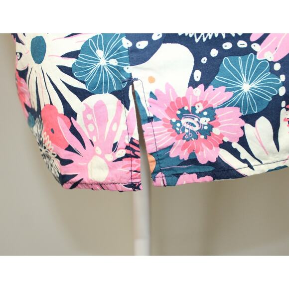 Zoe & Chloe Womens Scrub Top Sz M short sleeve Floral multicolor Cotton - Picture 7 of 7